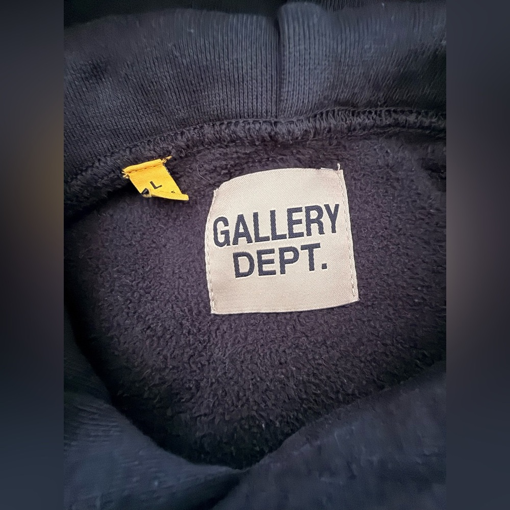 Gallery Dept Charcoal Hoodie with Yellow Print - Picture 3 of 6